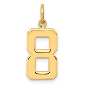 14k Yellow Gold, Athletic Collection Medium Polished Number 8 Pendant